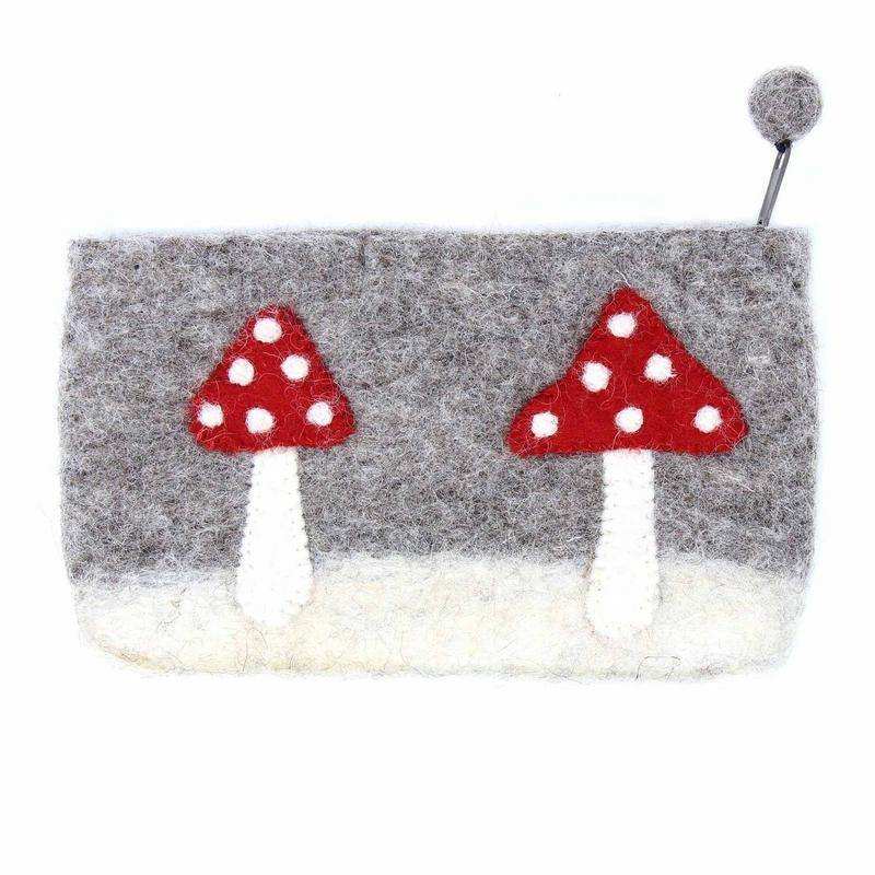 Handmade Felt Mushroom Clutch - Global Groove (P) - Global Groove (P) - Flyclothing LLC