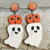 Ghost Shape Wooden Dangle Earrings - Trendsi - Flyclothing LLC