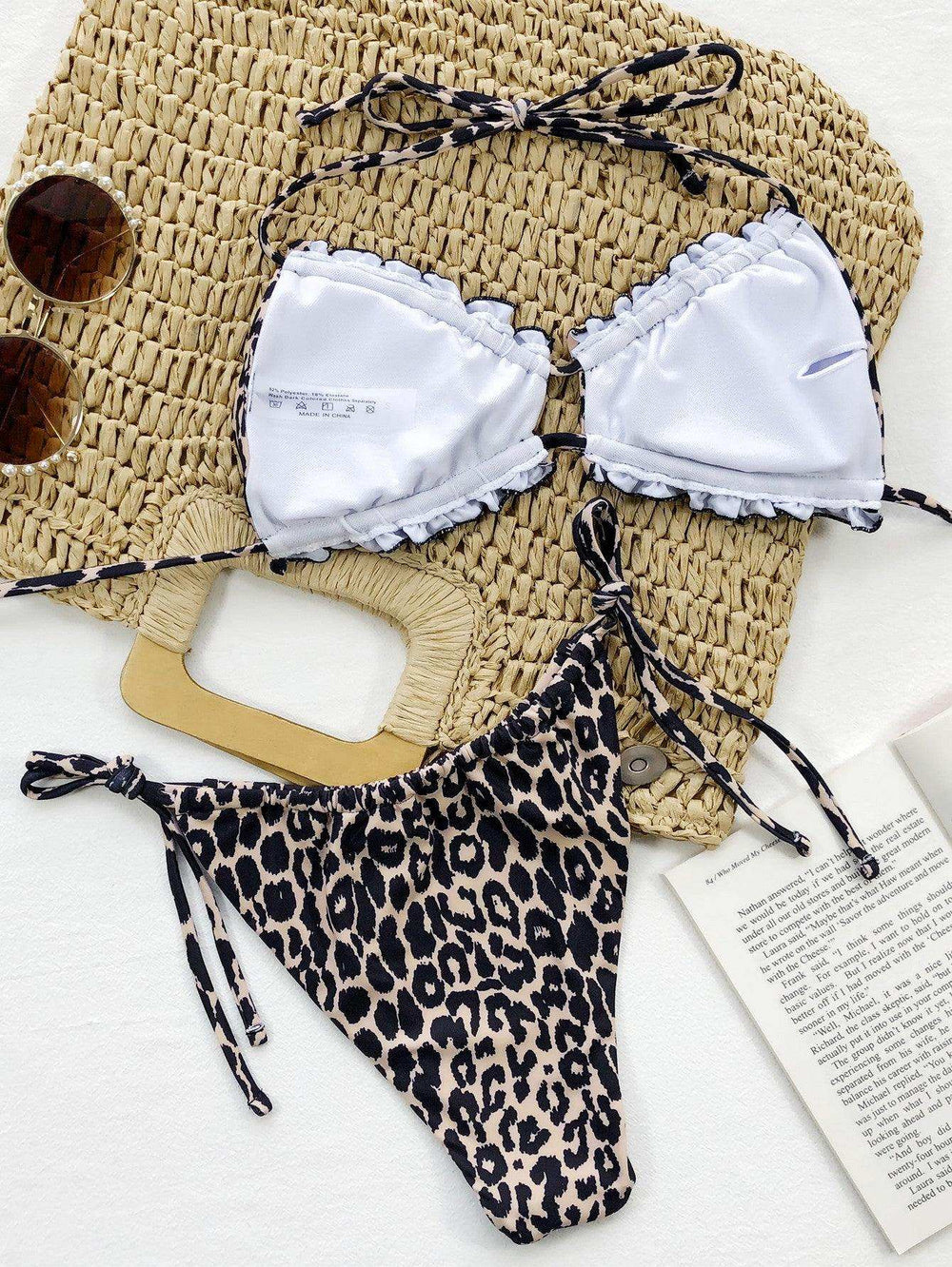 Frill Trill Halter Neck Bikini Set - Trendsi - Flyclothing LLC