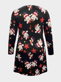 Plus Size Santa Printed Round Neck Dress - Trendsi - Flyclothing LLC