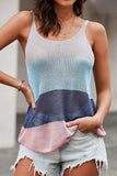 Color Block Scoop Neck Knit Tank - Trendsi - Flyclothing LLC