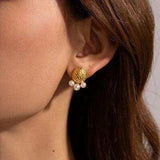 Imitation Pearl Stainless Steel Stud Earrings - Trendsi - Flyclothing LLC