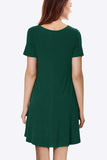Short Sleeve V-Neck Knee-Length Dress - Trendsi - Flyclothing LLC