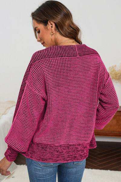 Waffle-knit Pocketed Open Front Cardigan - Trendsi - Flyclothing LLC