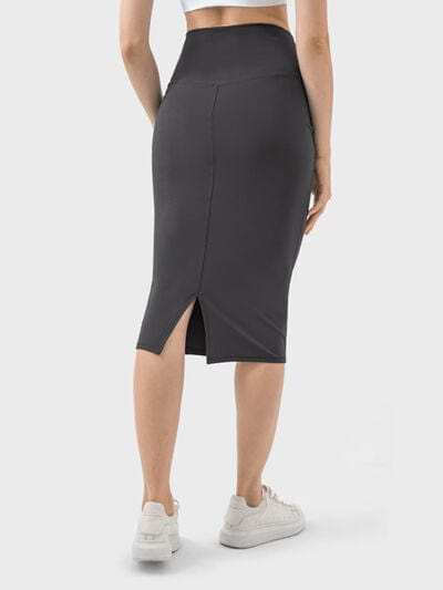 Slit Wrap Active Skirt - Trendsi - Flyclothing LLC