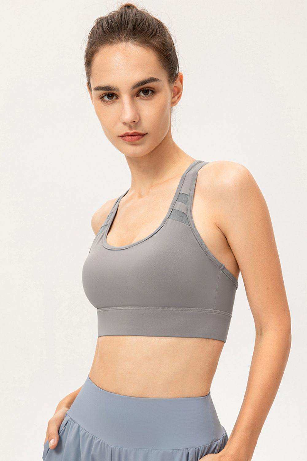 Scoop Neck Long Sports Bra - Trendsi - Flyclothing LLC