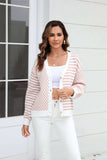 Button-Down Stripe & Plaid Contrast Pattern Cardigan - Trendsi - Flyclothing LLC