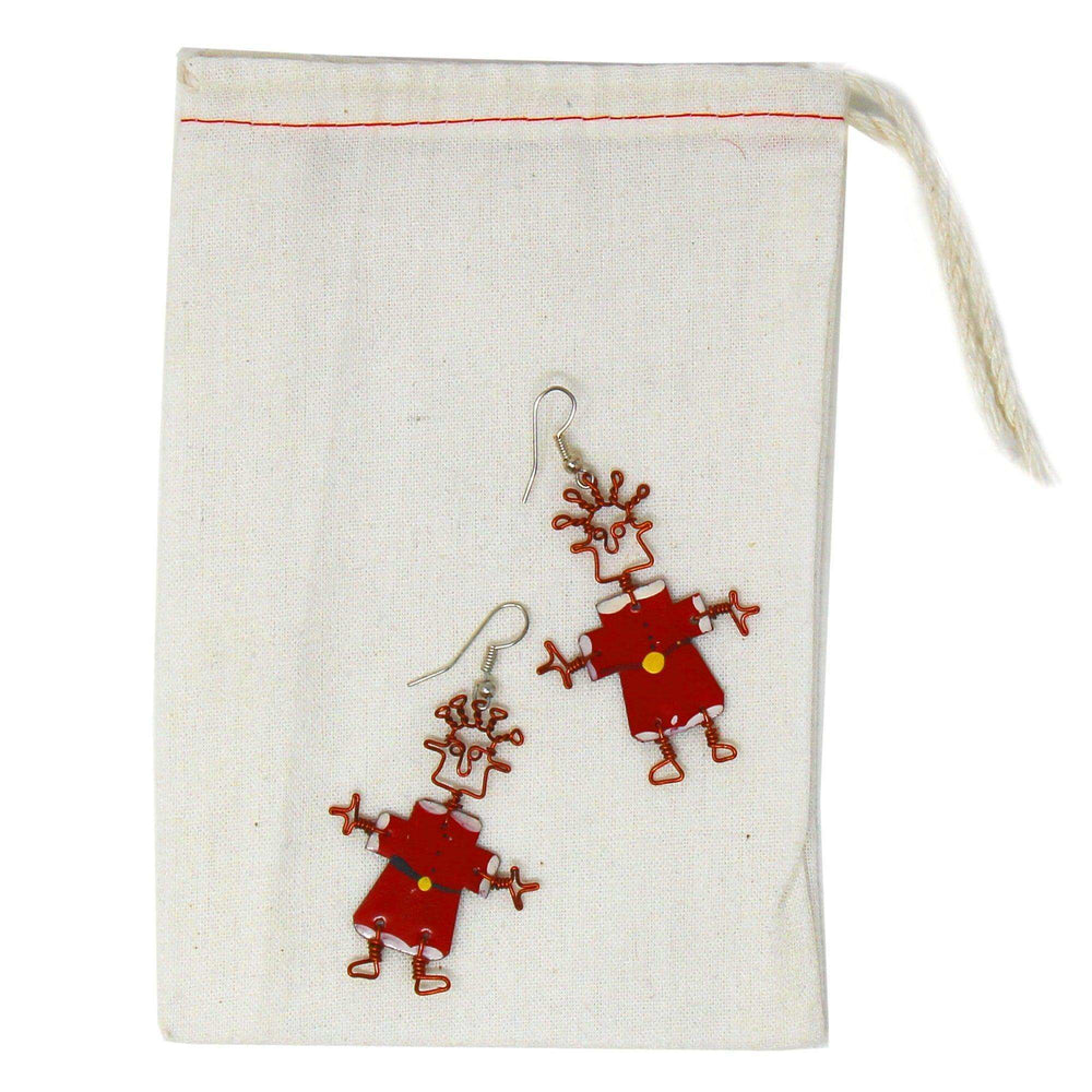Dancing Girl Santa Earrings - Creative Alternatives - Creative Alternatives - Flyclothing LLC