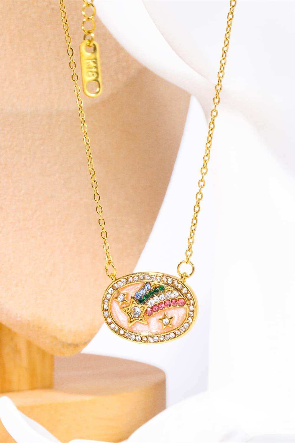 Stars in the Plate Pendant Copper Necklace - Trendsi - Flyclothing LLC