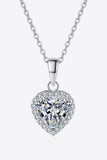 1 Carat Moissanite Heart Pendant Chain Necklace - Trendsi - Flyclothing LLC