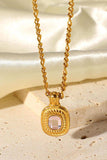18K Gold Plated Inlaid Rhinestone Pendant Necklace - Trendsi - Flyclothing LLC