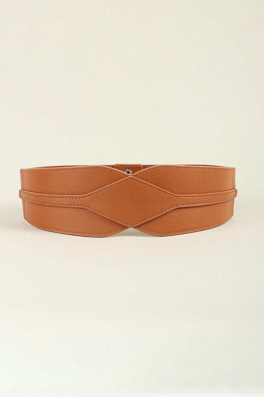 Elastic Wide PU Belt - Trendsi - Flyclothing LLC