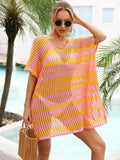 Tassel Openwork Striped V-Neck Cover Up - Trendsi - Flyclothing LLC
