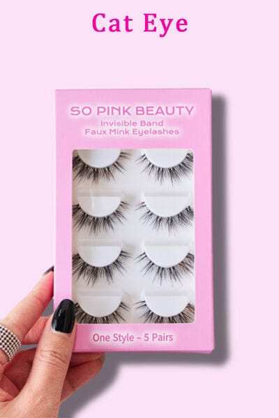 SO PINK BEAUTY Faux Mink Eyelashes 5 Pairs - Trendsi - Flyclothing LLC