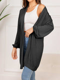 Dropped Shoulder Open Front Longline Cardigan - Trendsi - Flyclothing LLC