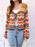 Striped Openwork Tied Cardigan - Trendsi - Flyclothing LLC