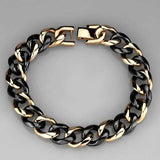 Alamode IP Rose Gold(Ion Plating) Stainless Steel Bracelet with Ceramic in Jet - Alamode - Flyclothing LLC
