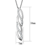 Alamode Rhodium Brass Chain Pendant with AAA Grade CZ in Clear - Alamode - Flyclothing LLC