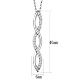 Alamode Rhodium Brass Chain Pendant with AAA Grade CZ in Clear - Alamode - Flyclothing LLC