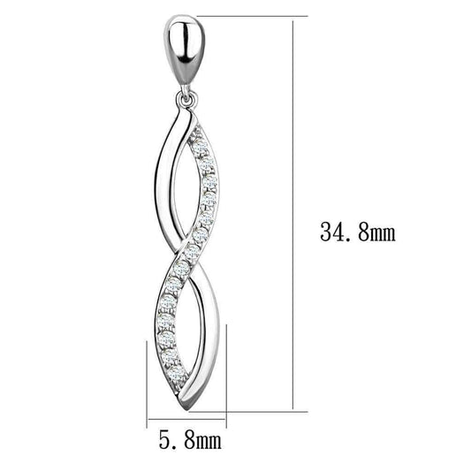 Alamode Rhodium Brass Earrings with AAA Grade CZ in Clear - Alamode - Flyclothing LLC