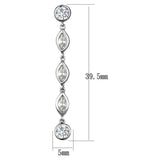 Alamode Rhodium Brass Earrings with AAA Grade CZ in Clear - Alamode - Flyclothing LLC