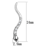 Alamode Rhodium Brass Earrings with AAA Grade CZ in Clear - Alamode - Flyclothing LLC