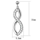 Alamode Rhodium Brass Earrings with AAA Grade CZ in Clear - Alamode - Flyclothing LLC