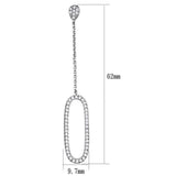 Alamode Rhodium Brass Earrings with AAA Grade CZ in Clear - Alamode - Flyclothing LLC