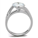 Alamode Rhodium Brass Ring with AAA Grade CZ in Clear - Alamode - Flyclothing LLC