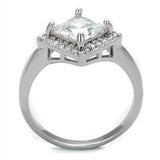 Alamode Rhodium Brass Ring with AAA Grade CZ in Clear - Alamode - Flyclothing LLC