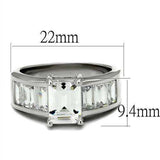 Alamode Rhodium Brass Ring with AAA Grade CZ in Clear - Alamode - Flyclothing LLC