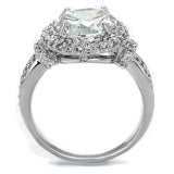 Alamode Rhodium Brass Ring with AAA Grade CZ in Clear - Alamode - Flyclothing LLC