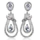 Alamode Rhodium Brass Jewelry Sets with AAA Grade CZ in Clear - Alamode - Flyclothing LLC