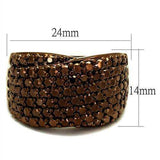 Alamode IP Coffee light Brass Ring with AAA Grade CZ in Light Coffee - Alamode - Flyclothing LLC