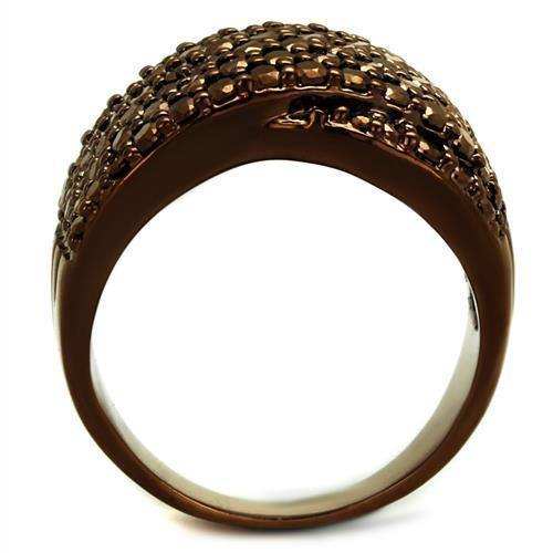 Alamode IP Coffee light Brass Ring with AAA Grade CZ in Light Coffee - Alamode - Flyclothing LLC