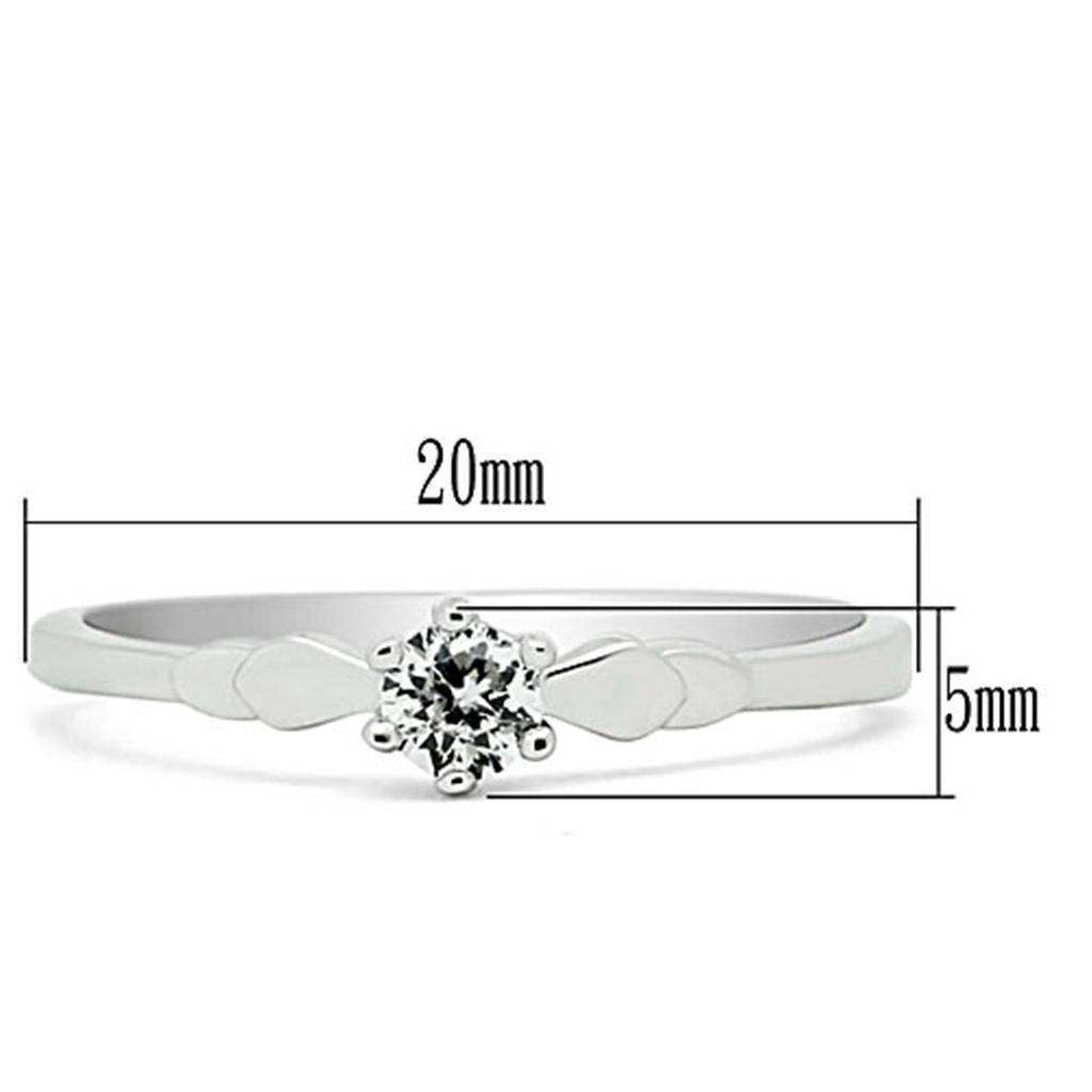 Alamode Rhodium Brass Ring with AAA Grade CZ in Clear - Alamode - Flyclothing LLC