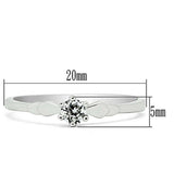 Alamode Rhodium Brass Ring with AAA Grade CZ in Clear - Alamode - Flyclothing LLC