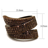 Alamode IP Coffee light Brass Ring with AAA Grade CZ in Light Coffee - Alamode - Flyclothing LLC