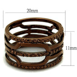 Alamode IP Coffee light Brass Ring with AAA Grade CZ in Light Coffee - Alamode - Flyclothing LLC