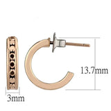 Alamode IP Rose Gold(Ion Plating) Brass Earrings with Top Grade Crystal in Metallic Light Gold - Alamode - Flyclothing LLC