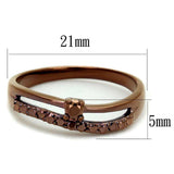 Alamode IP Coffee light Brass Ring with AAA Grade CZ in Light Coffee - Alamode - Flyclothing LLC