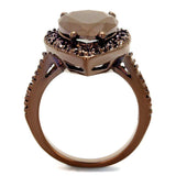 Alamode IP Coffee light Brass Ring with AAA Grade CZ in Light Coffee - Alamode - Flyclothing LLC