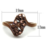 Alamode IP Coffee light Brass Ring with AAA Grade CZ in Light Coffee - Alamode - Flyclothing LLC