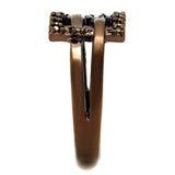 Alamode IP Coffee light Brass Ring with AAA Grade CZ in Light Coffee - Alamode - Flyclothing LLC