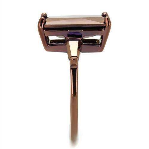 Alamode IP Coffee light Brass Ring with AAA Grade CZ in Light Coffee - Alamode - Flyclothing LLC