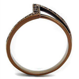 Alamode IP Coffee light Brass Ring with AAA Grade CZ in Light Coffee - Alamode - Flyclothing LLC
