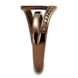 Alamode IP Coffee light Brass Ring with AAA Grade CZ in Light Coffee - Alamode - Flyclothing LLC