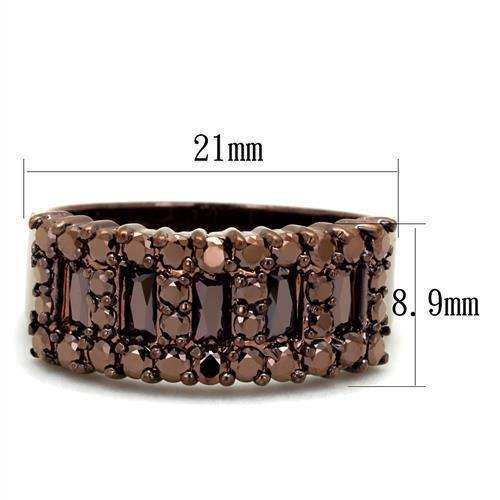 Alamode IP Coffee light Brass Ring with AAA Grade CZ in Light Coffee - Alamode - Flyclothing LLC