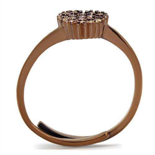 Alamode IP Coffee light Brass Ring with AAA Grade CZ in Light Coffee - Alamode - Flyclothing LLC
