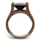 Alamode IP Coffee light Brass Ring with AAA Grade CZ in Light Coffee - Alamode - Flyclothing LLC